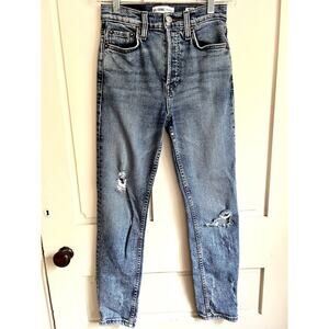 RE/DONE Originals High Rise Ankle Crop Stretch Jeans/Size 24